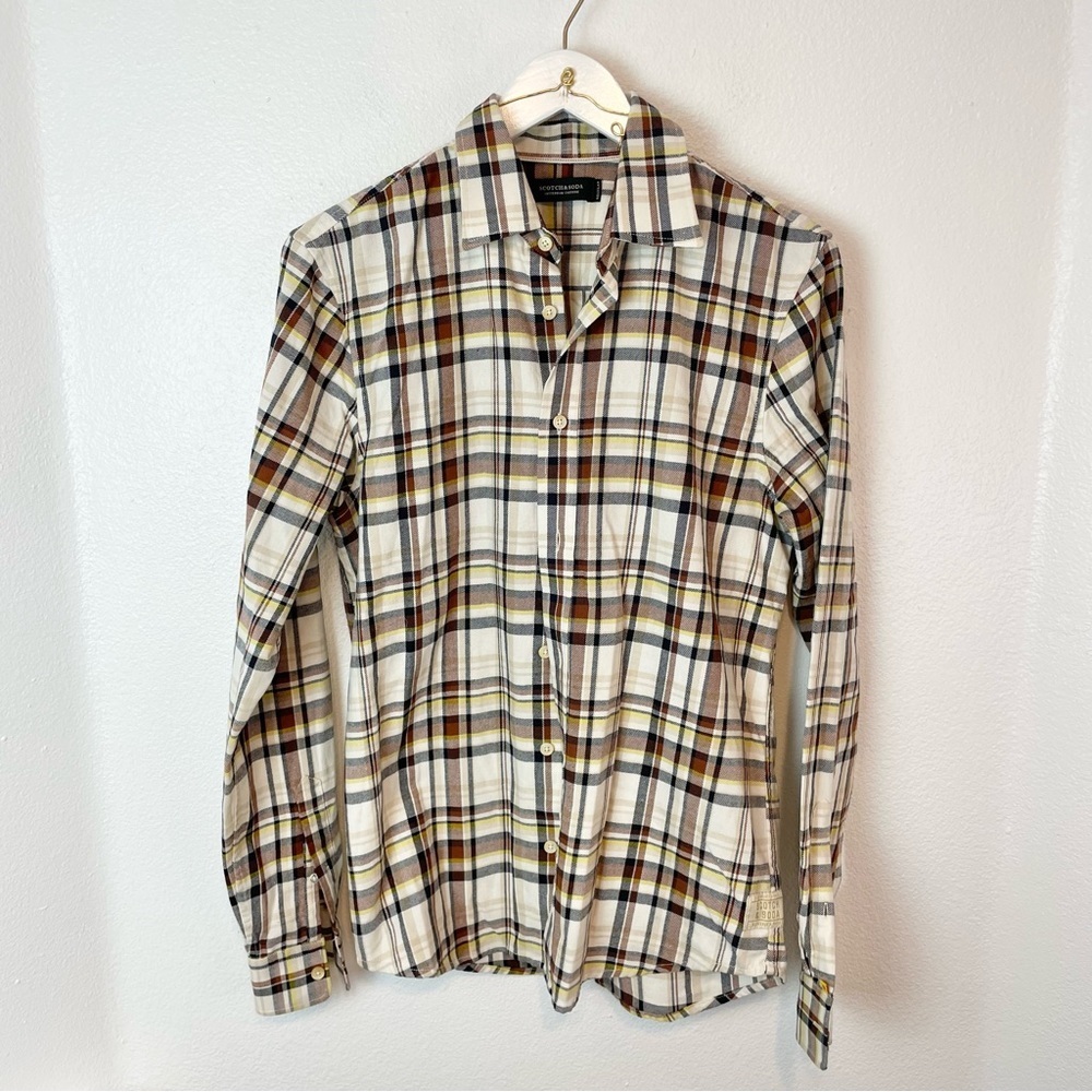 Scotch & Soda Plaid Button Down Worker Shirt Size S